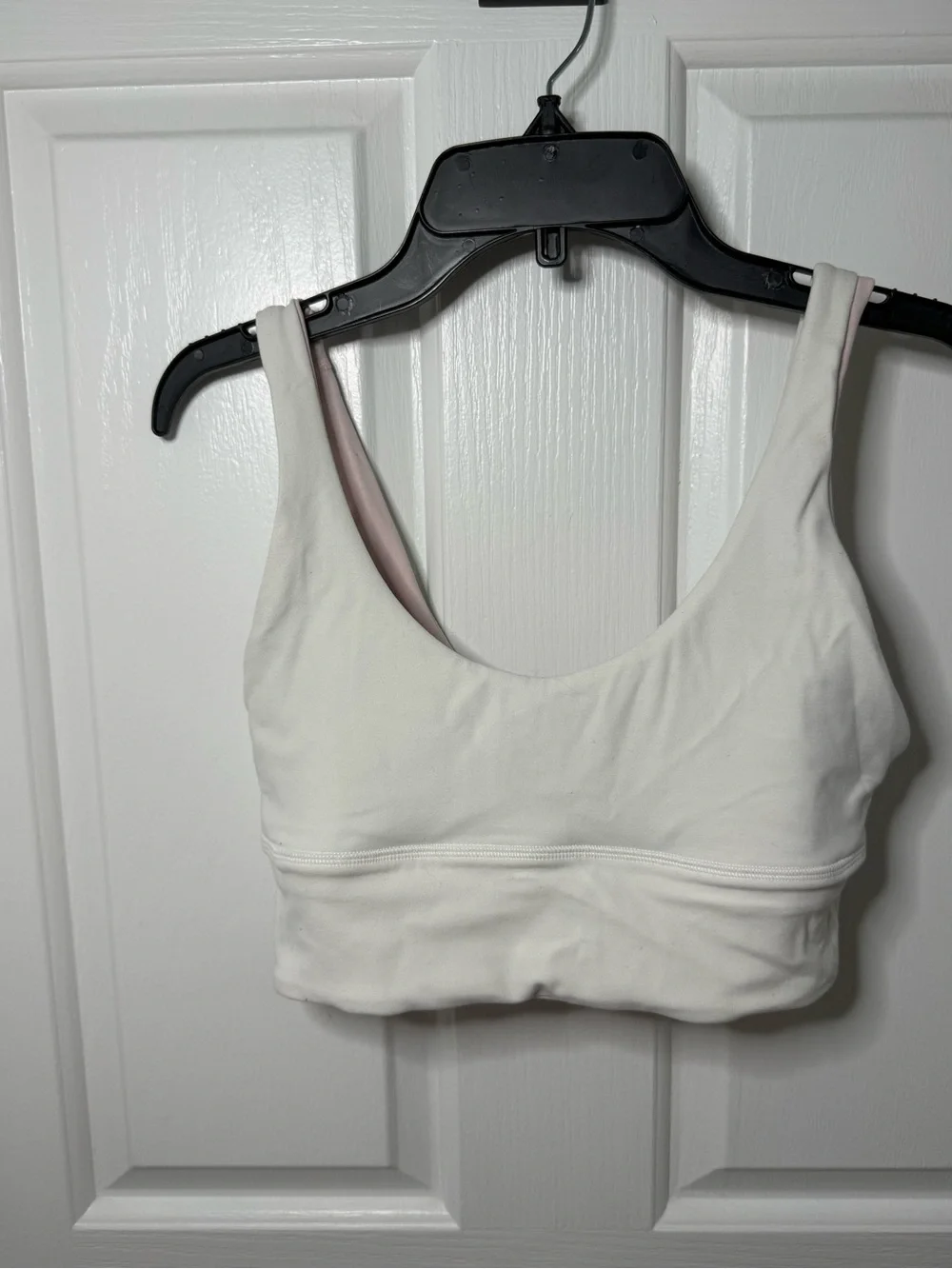 lululemon athletica reversible white/Pale Pink Scoop-Back Sports Bra size 6